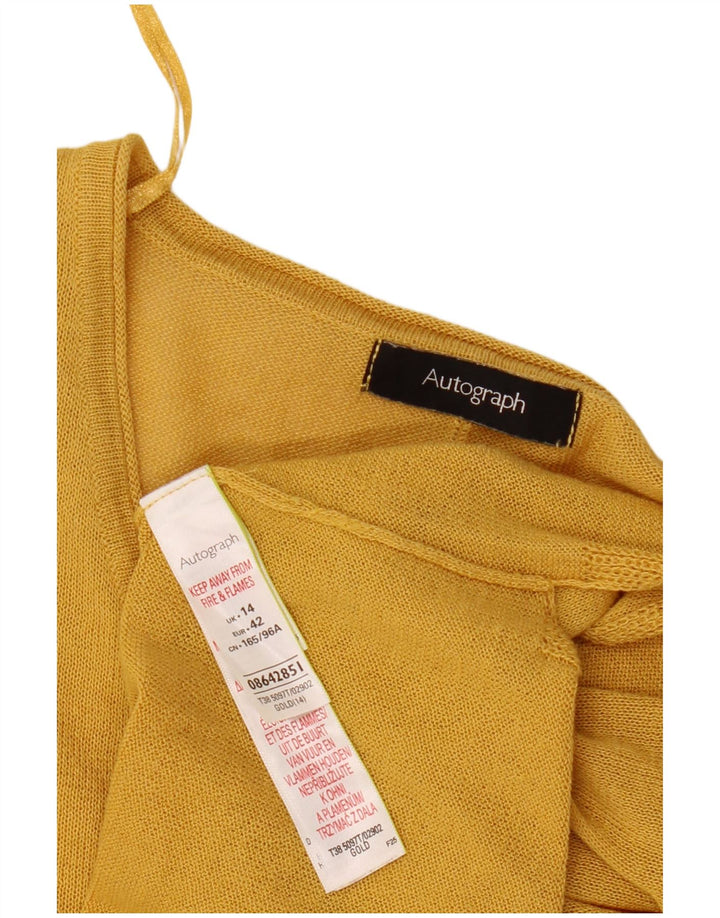 Marks & Spencer Haut court surdimensionné pour femme avec autographe UK 14 Large Doré