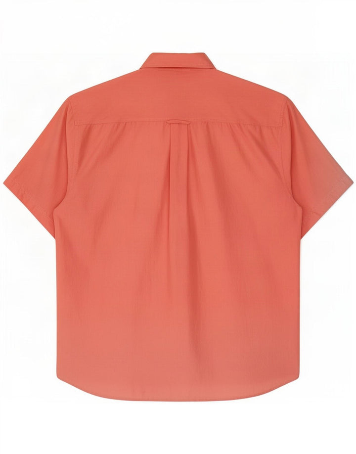 milano Chemise à manches courtes pour homme en soie rose moyen