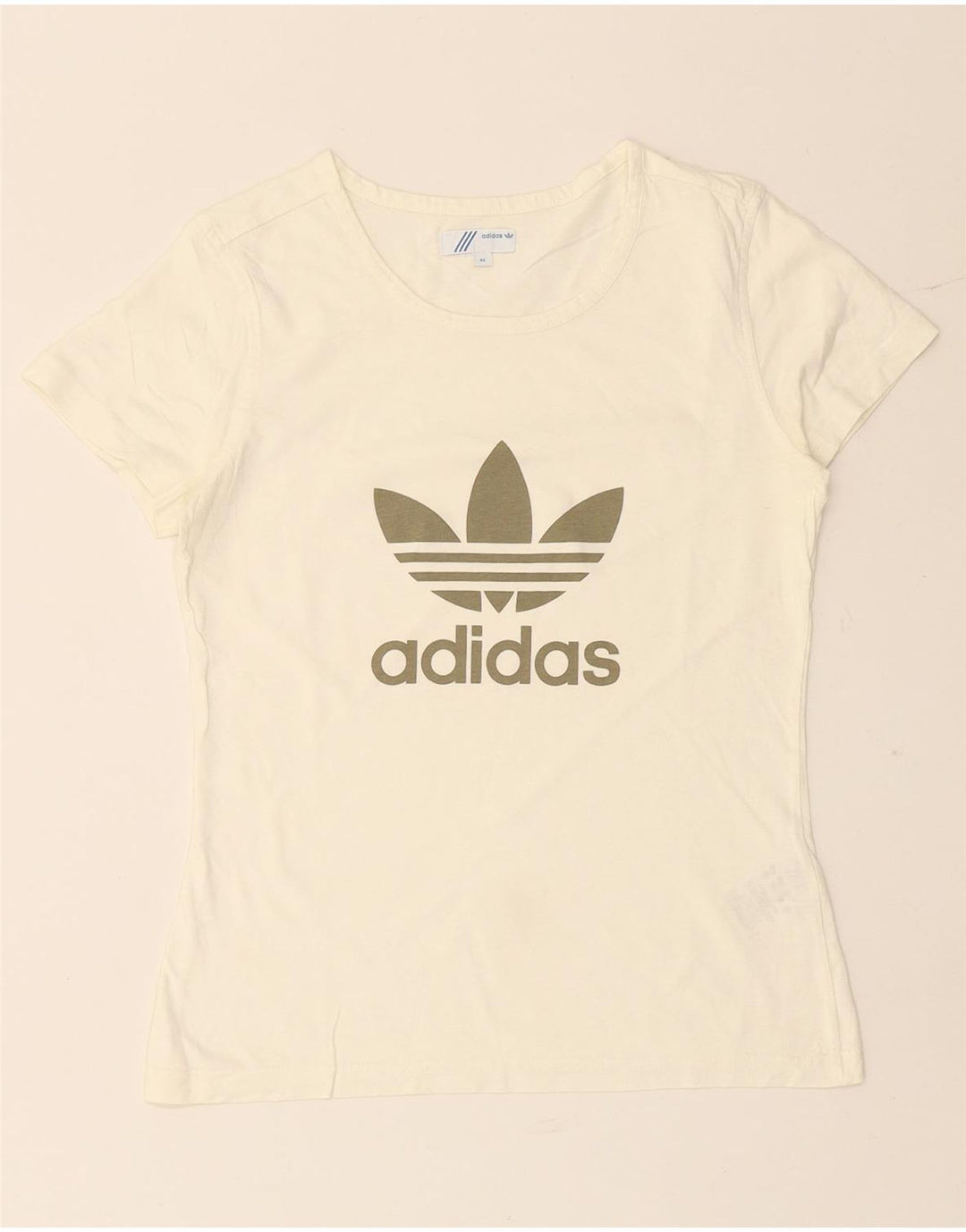 ADIDAS T-shirt graphique pour femme IT 42 en coton blanc moyen
