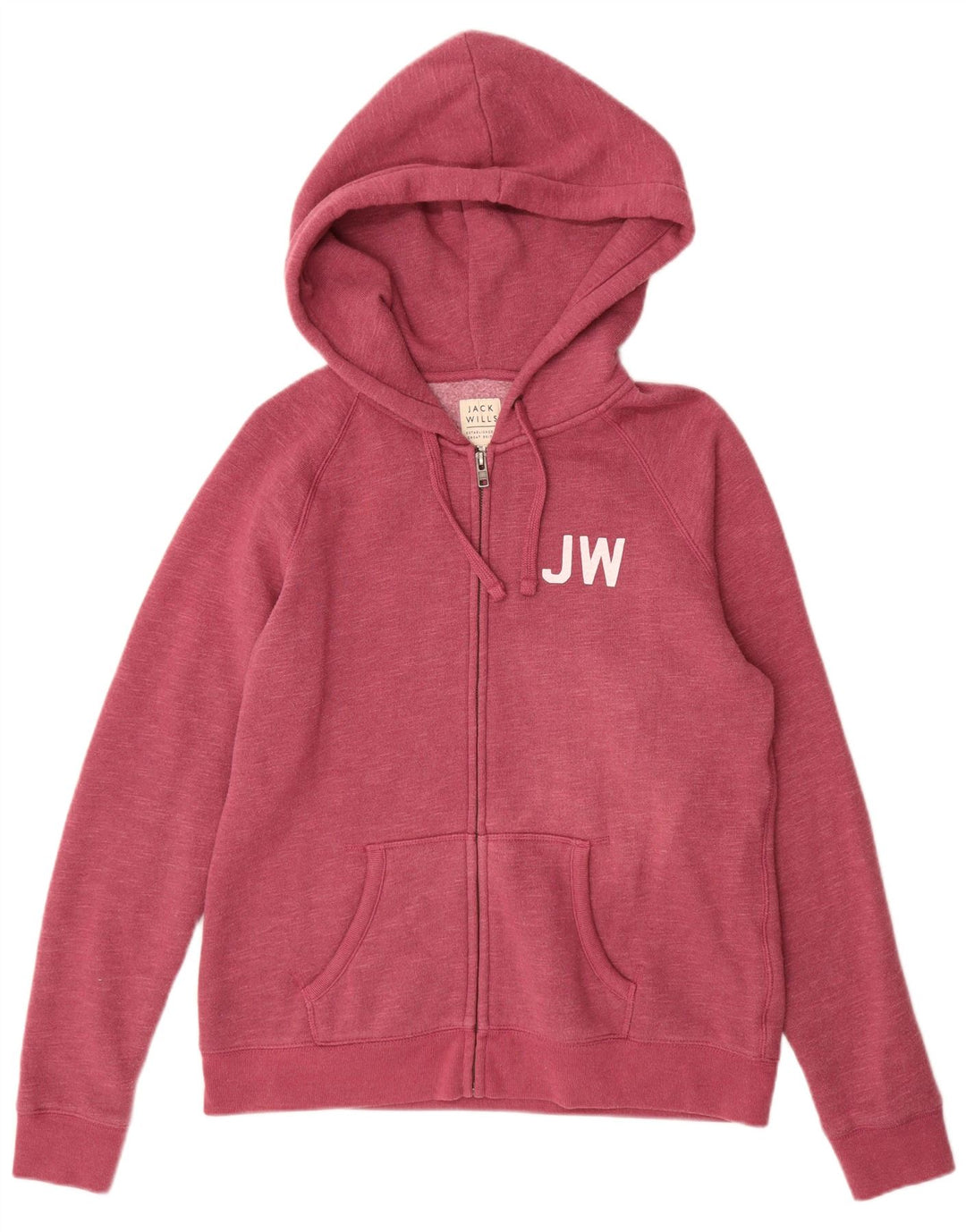 JACK WILLS Pull à capuche zippé pour femme UK 16 Grand Bordeaux moucheté