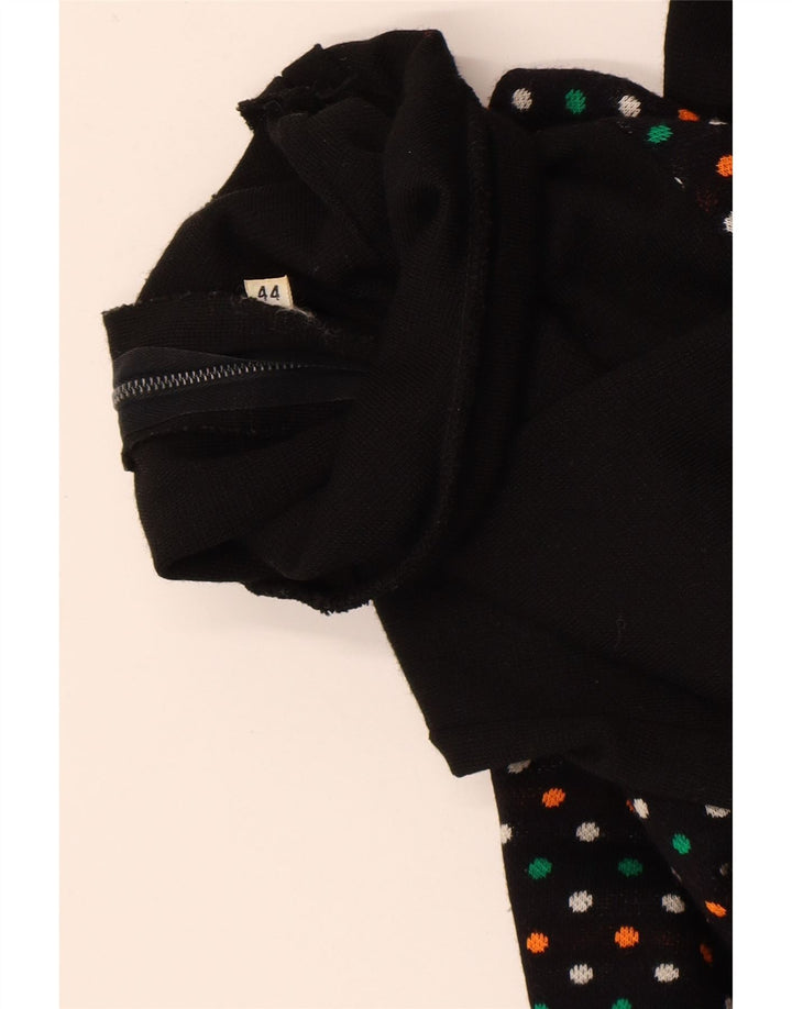 Robe pull à manches longues vintage pour femmes IT 44 Medium Black Spotted