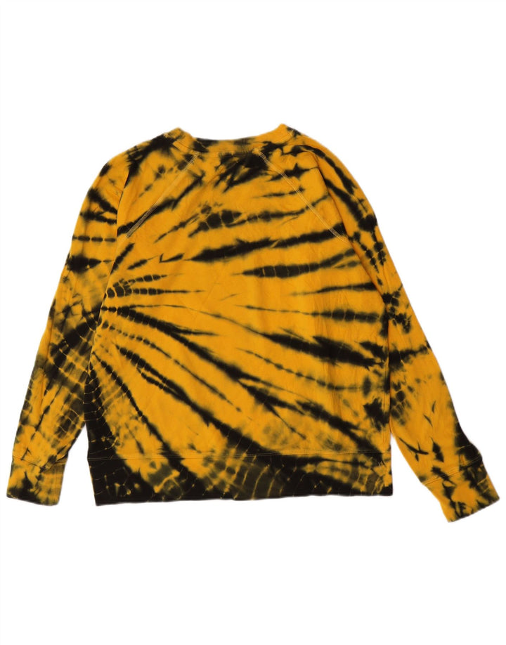 Dkny Sweat-shirt graphique surdimensionné pour femme UK 10 Petit jaune tie-dye