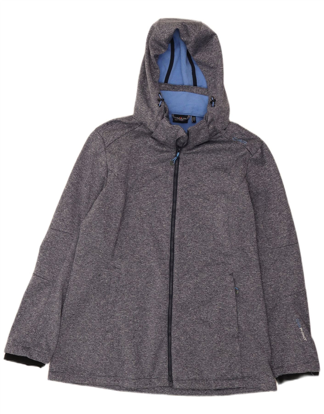 CMP Veste coupe-vent à capuche pour femme UK 18 XL Bleu Moucheté Polyester