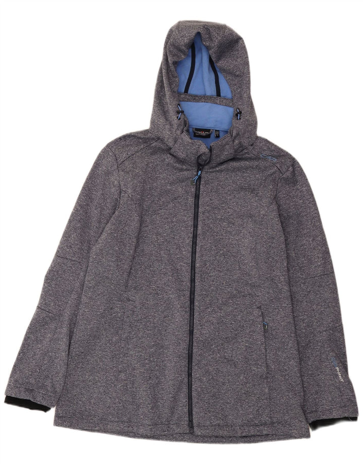 CMP Veste coupe-vent à capuche pour femme UK 18 XL Bleu Moucheté Polyester