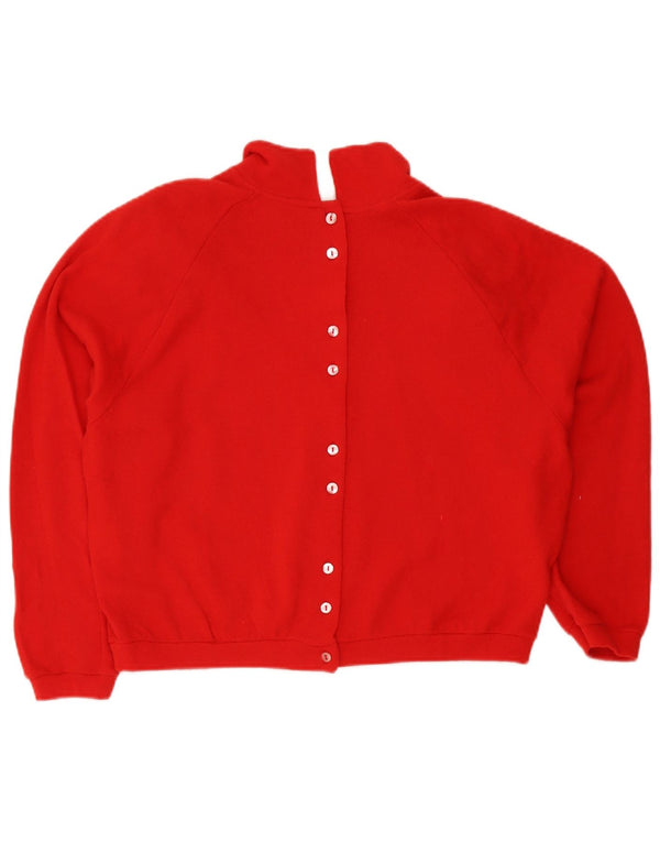 Stefanel Pull surdimensionné à col polo pour femme UK 14 Rouge moyen
