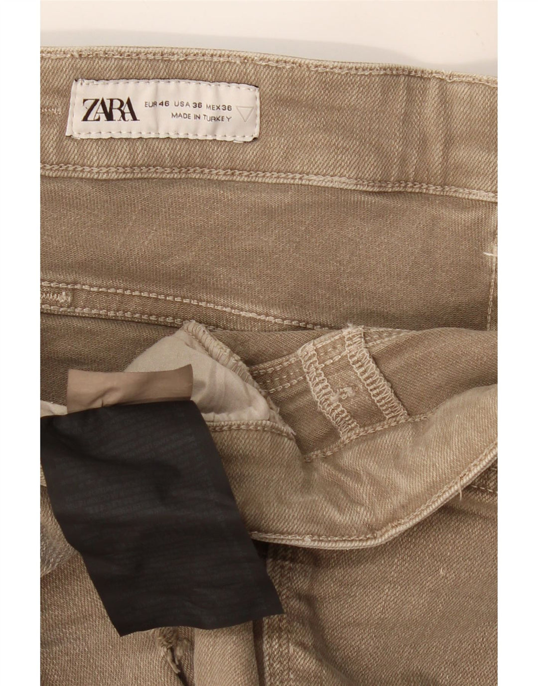 ZARA Short en jean vieilli pour homme EU 46 XL W36 Kaki