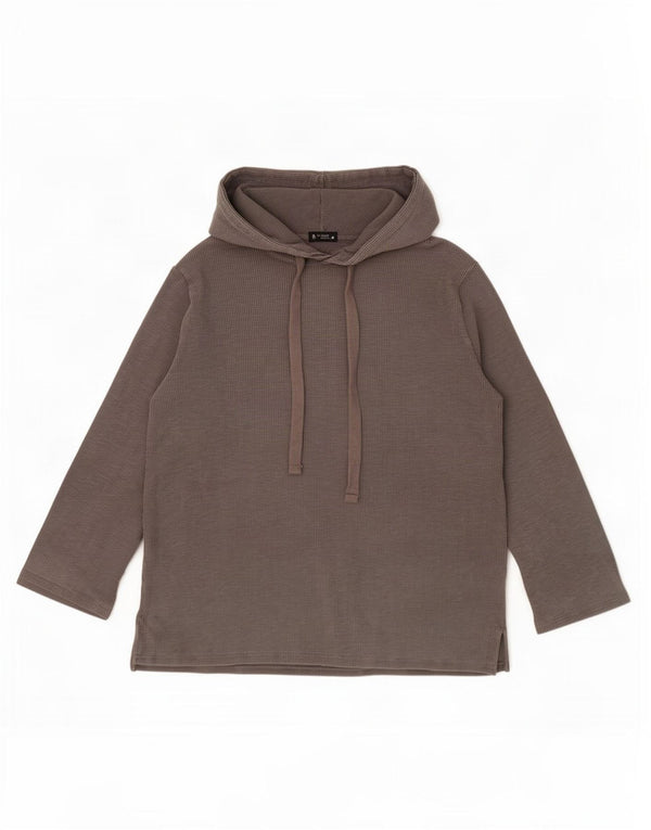 Zara Pull surdimensionné à capuche pour femme UK 16 Large Gris