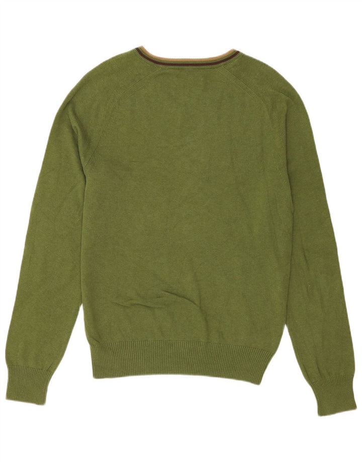 Penguin Pull Col V Homme Vert Moyen Rayé Coton