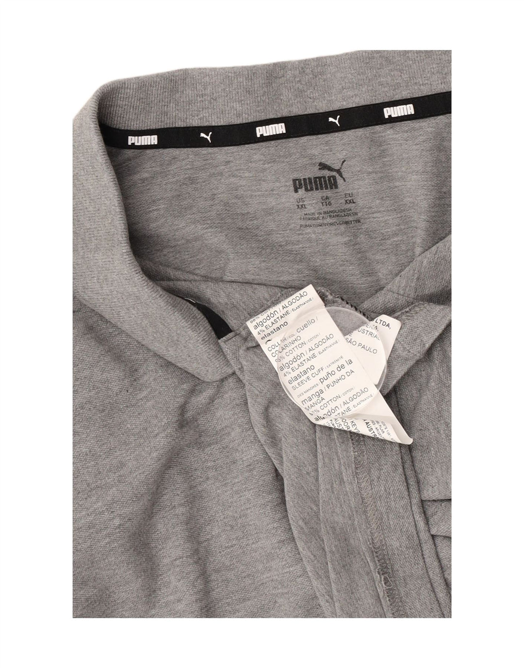 Puma Polo Homme 2XL Gris Moucheté Coton