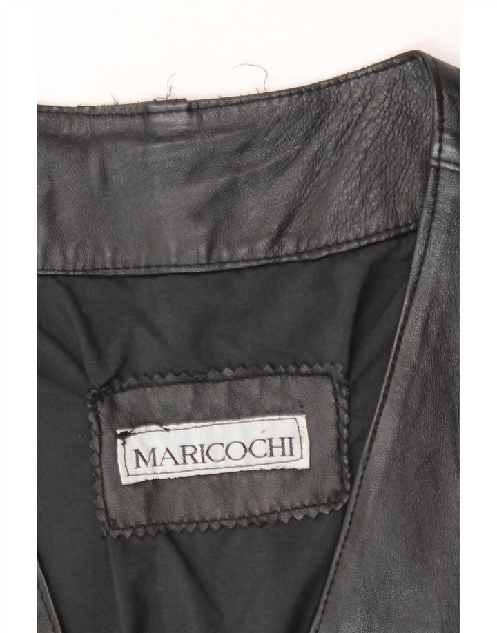 gilet en cuir homme vintage grand noir