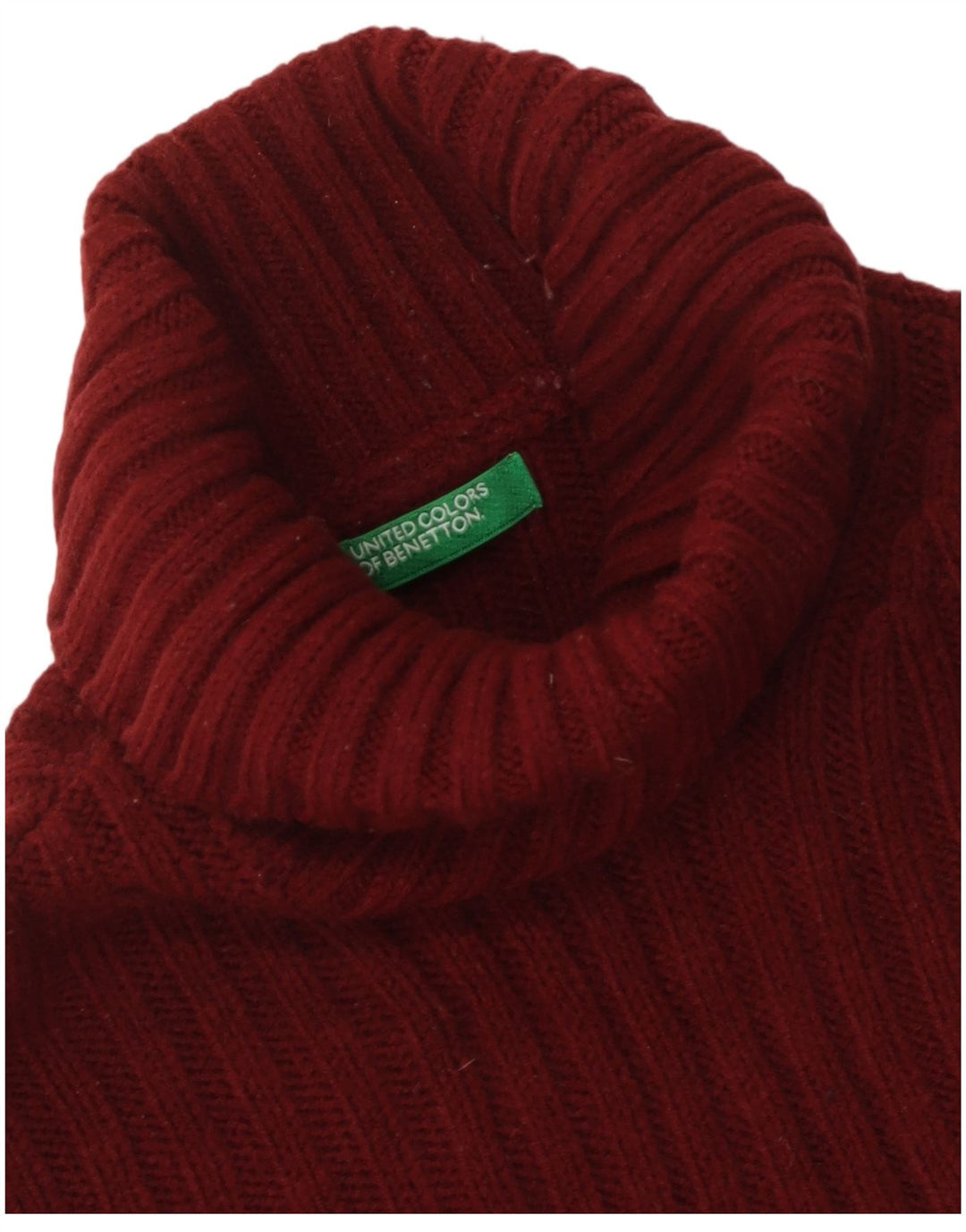 Benetton Pull Col Roulé Homme Petit Bordeaux