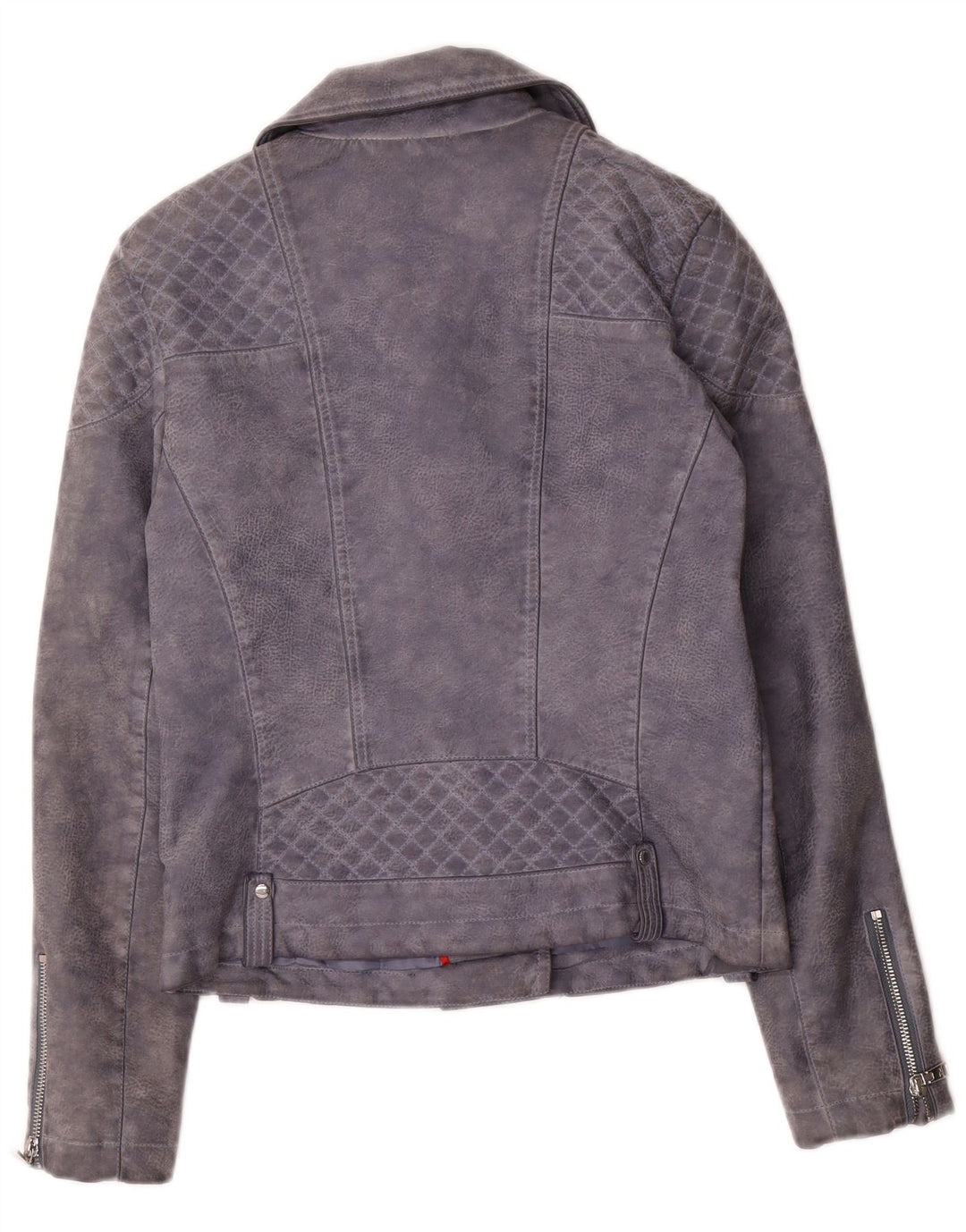 Tommy Hilfiger Veste de motard en similicuir pour femme UK 10 Small Gris