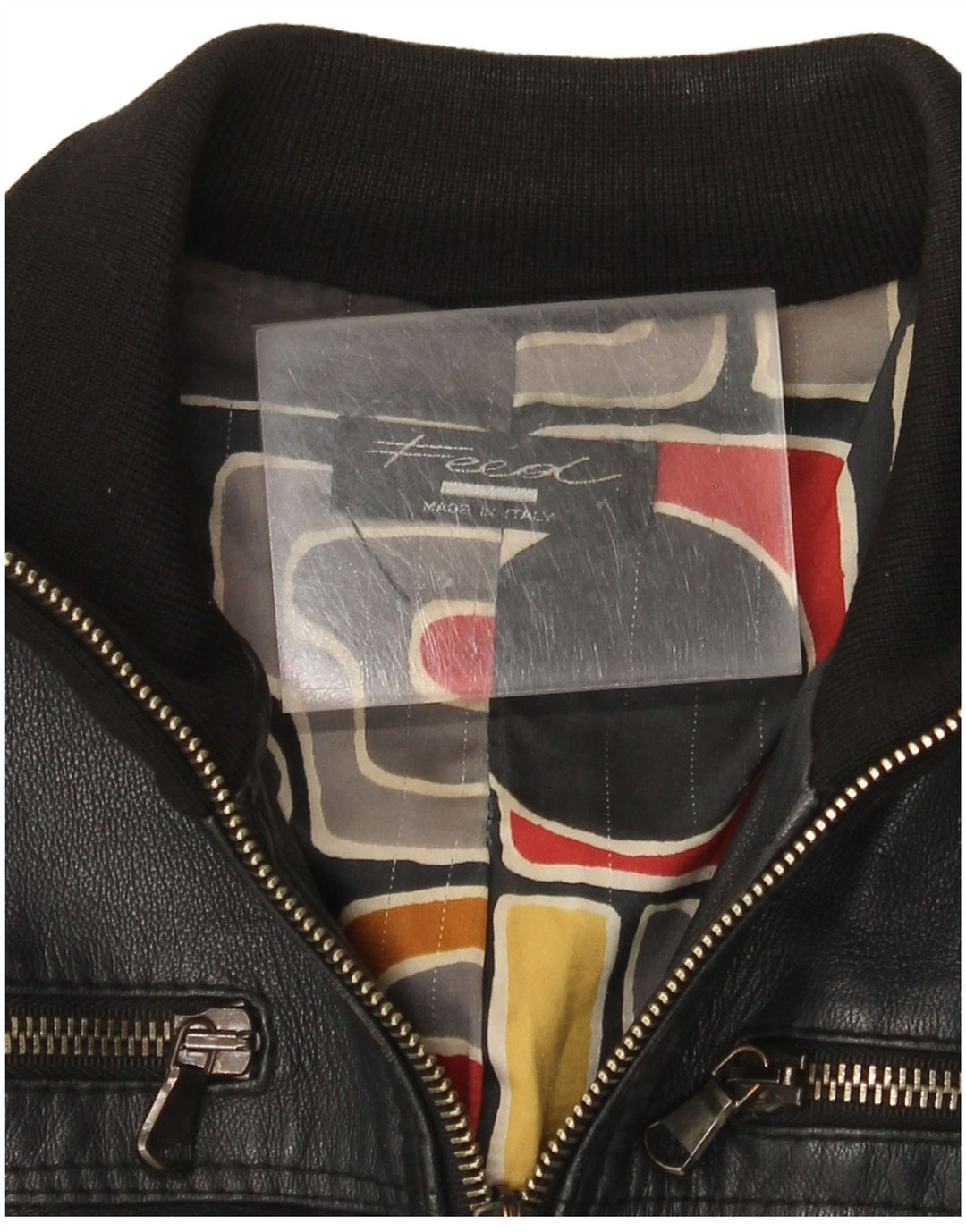 veste bomber en cuir femme vintage UK 10 Petit Noir