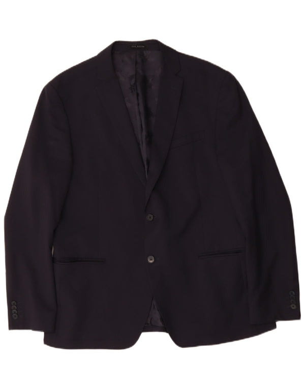 Ted Baker Veste Blazer Slim Fit à 2 Boutons pour Homme UK 44 2XL Bleu Marine Laine