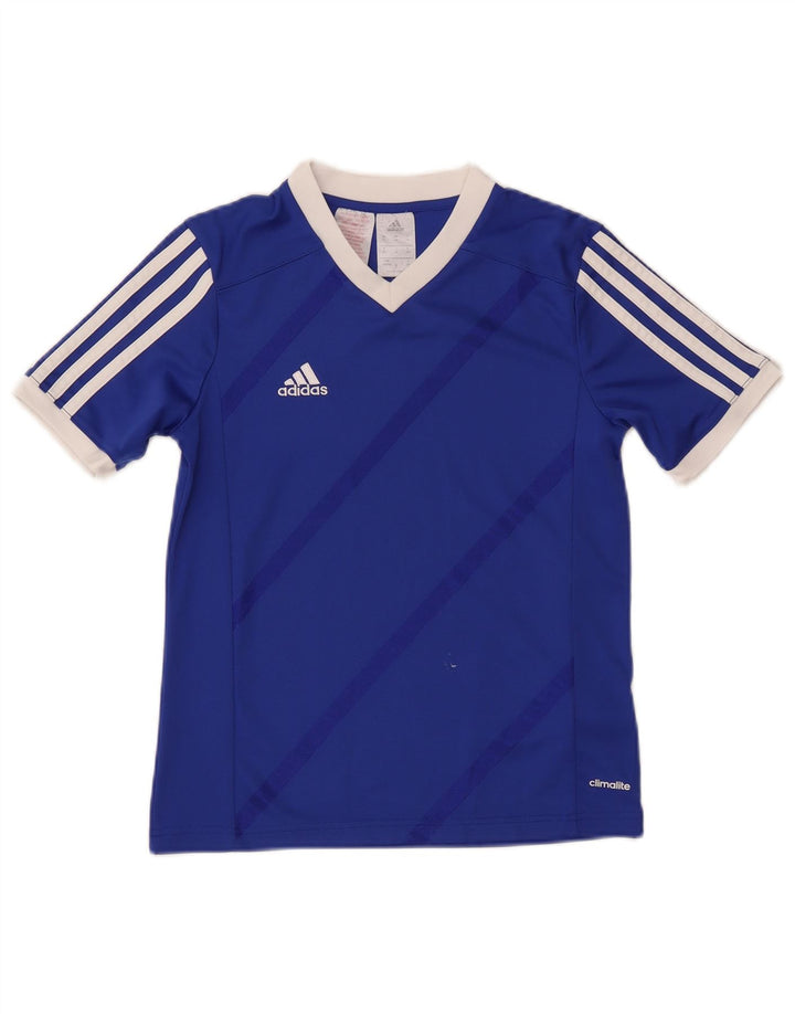 ADIDAS Garçon Climalite T-Shirt Top 11-12 ans Grand Bleu Polyester
