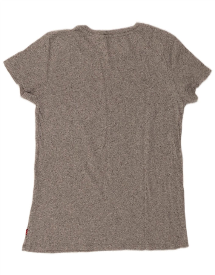 Levi's T-Shirt Graphique Femme UK 10 Small Gris Moucheté