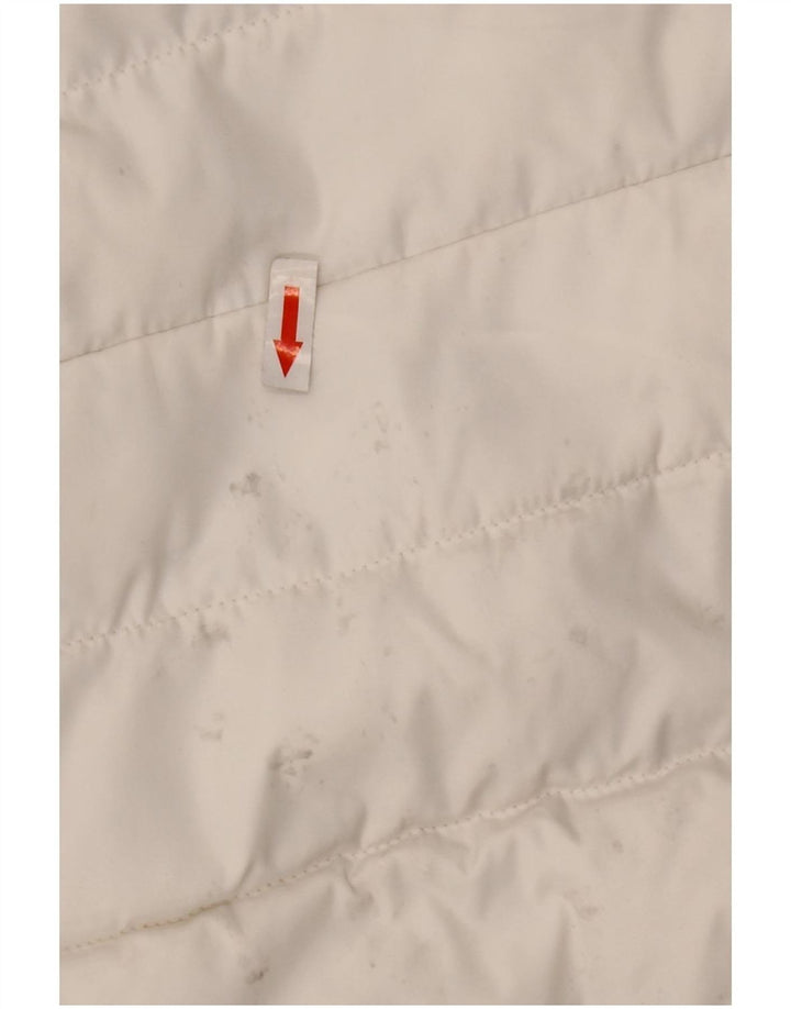 Superdry Veste matelassée à capuche pour femme UK 14 Large Blanc Polyester