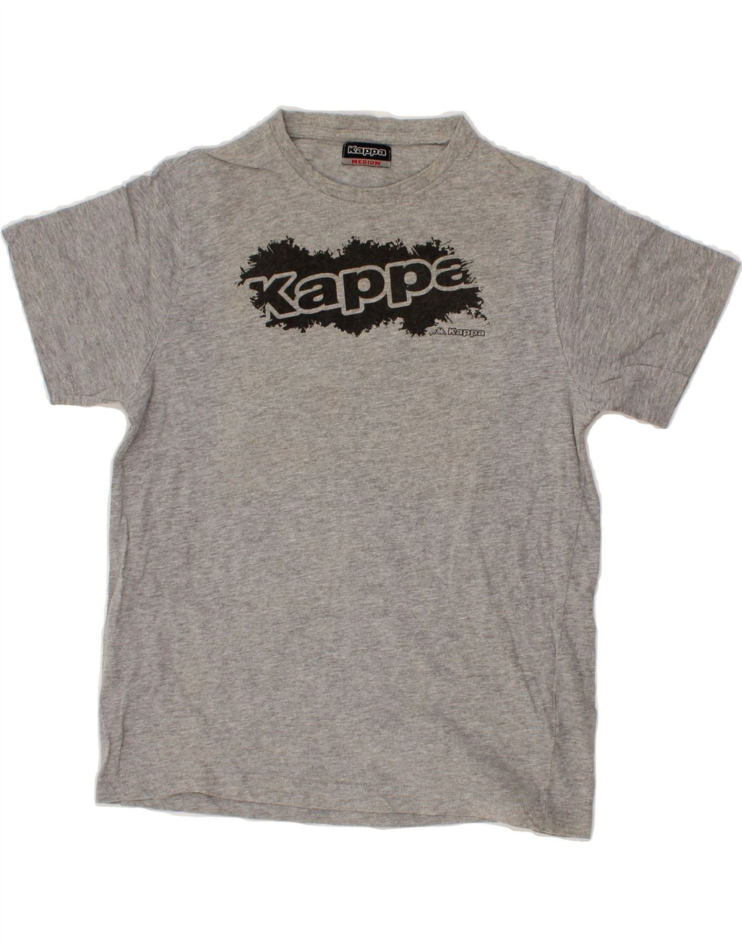 KAPPA Womens Graphic T-Shirt Top UK 12 Medium Grey Cotton Vintage Kappa and Second-Hand Kappa from Messina Hembry 