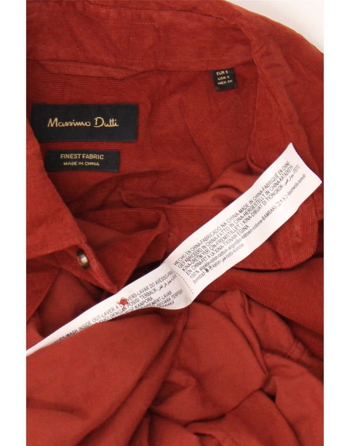 Massimo Dutti Chemise en velours côtelé Small Rouge Coton Homme
