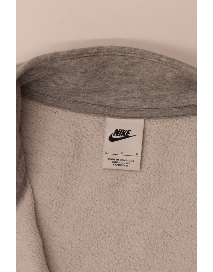 NIKE Sweat-shirt à col zippé pour hommes, grand coton gris