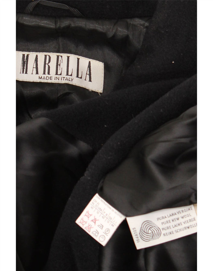 Marella Manteau croisé pour femme UK 12 Laine noire moyenne
