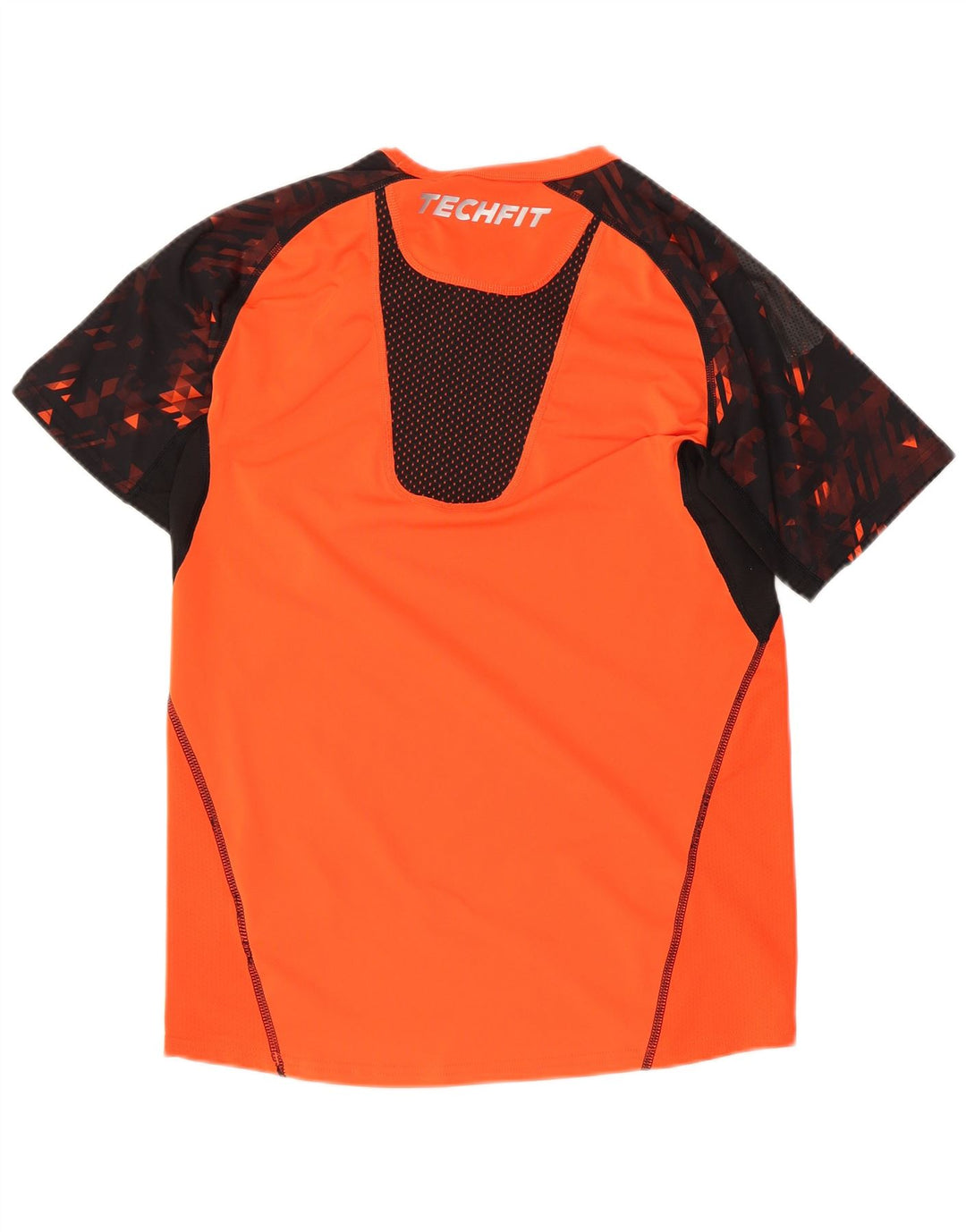 Adidas Hommes Tech Fit T-Shirt Haut Petit Orange Colorblock Polyester