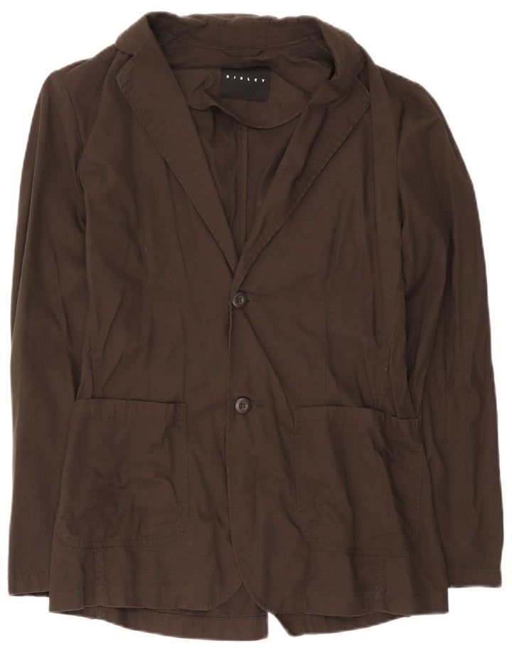 Sisley Veste Blazer 2 Boutons Homme IT 48 Marron Moyen Coton