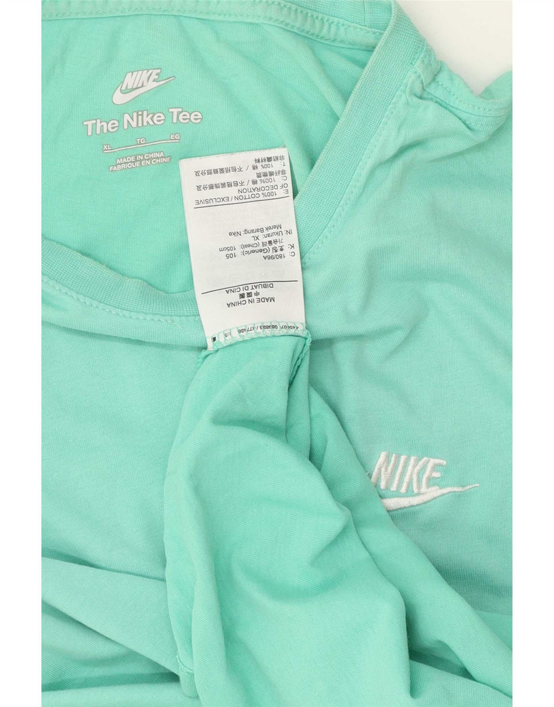 Nike T-Shirt Homme Top XL Coton Turquoise