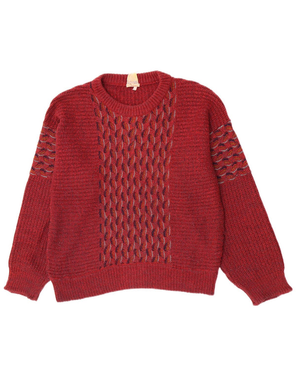 Fiume Pull col rond homme IT 46 petit marron géométrique acrylique