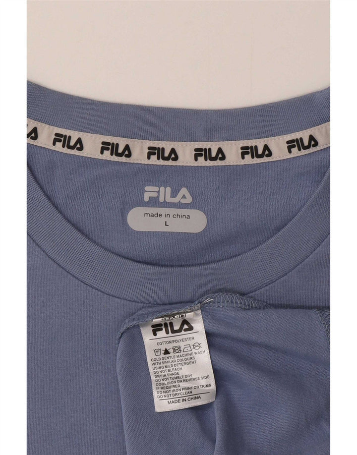 Fila T-shirt graphique pour hommes, grand, bleu, coton