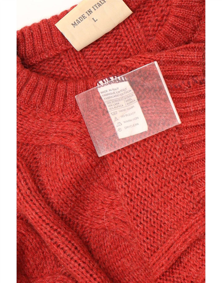 Luidiana Pull col rond pour homme en acrylique rouge Taille L