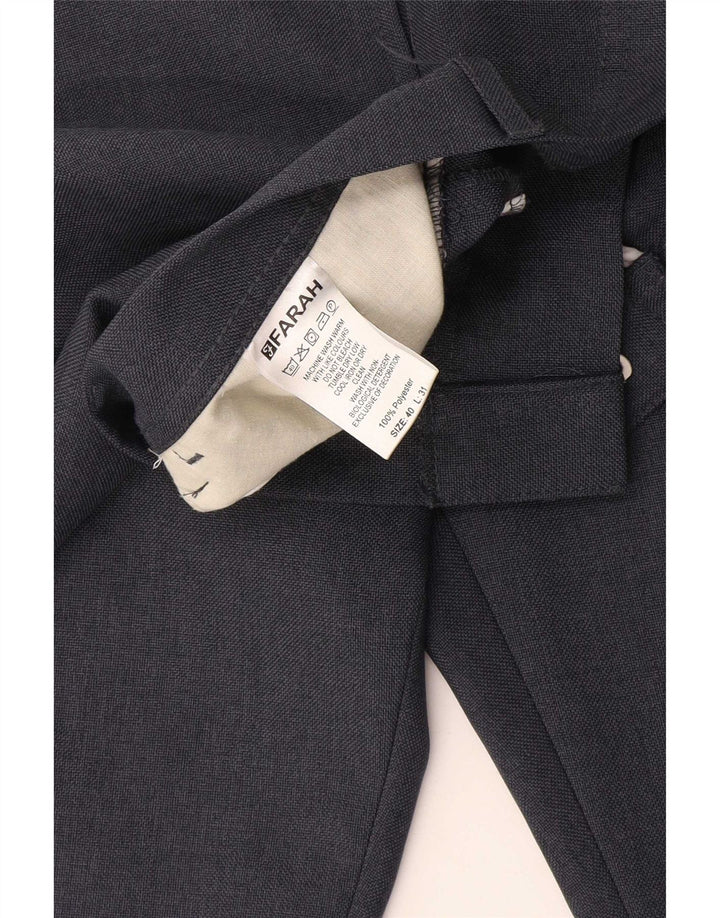 Farah Pantalon décontracté droit pour homme W40 L31 Bleu marine Polyester