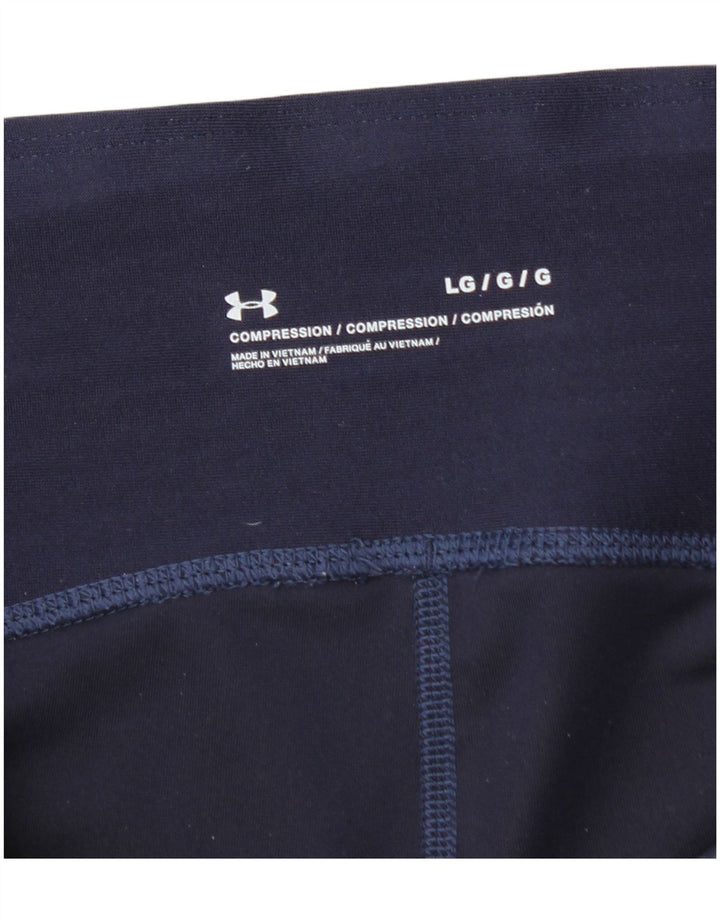 Under Armour Leggings Femme UK 14 Large Bleu Marine