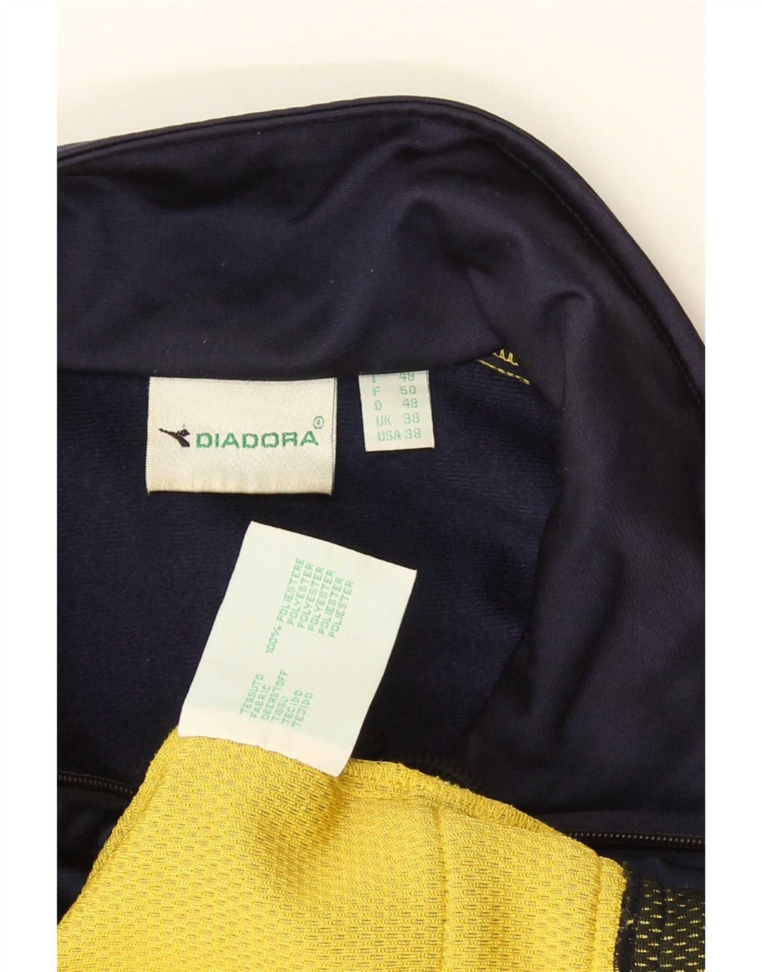 Diadora Veste de survêtement pour homme UK 38 Bleu marine moyen Colourblock