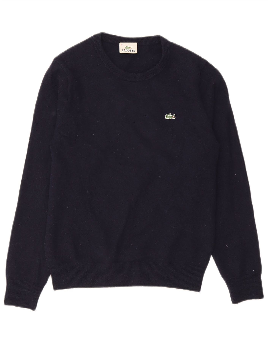 Lacoste Pull ras du cou pour homme Taille 3 Petite laine vierge bleu marine