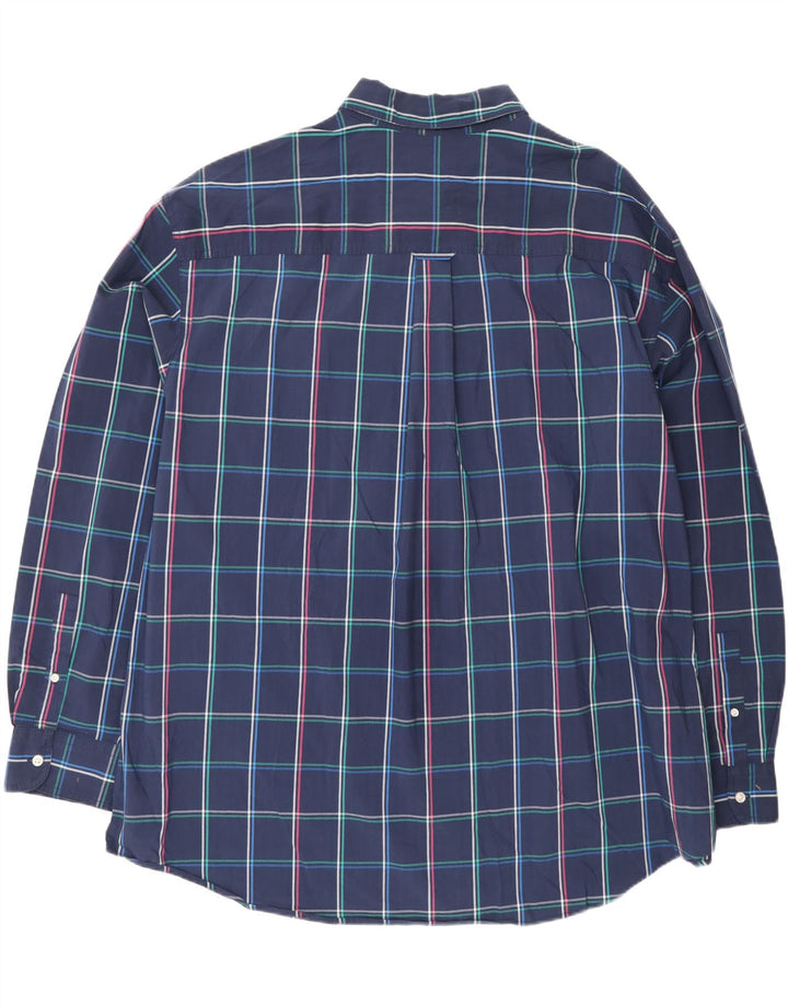 Chaps Chemise Stretch Homme 3XL Bleu Marine à Carreaux Coton