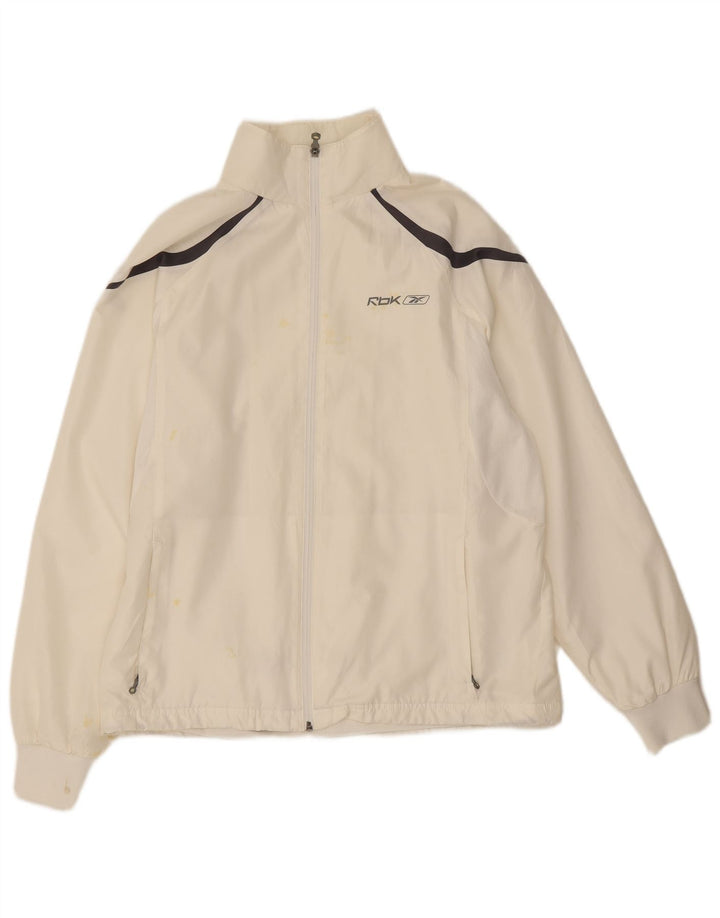 Reebok Veste de survêtement pour homme Small Blanc Colorblock Polyester
