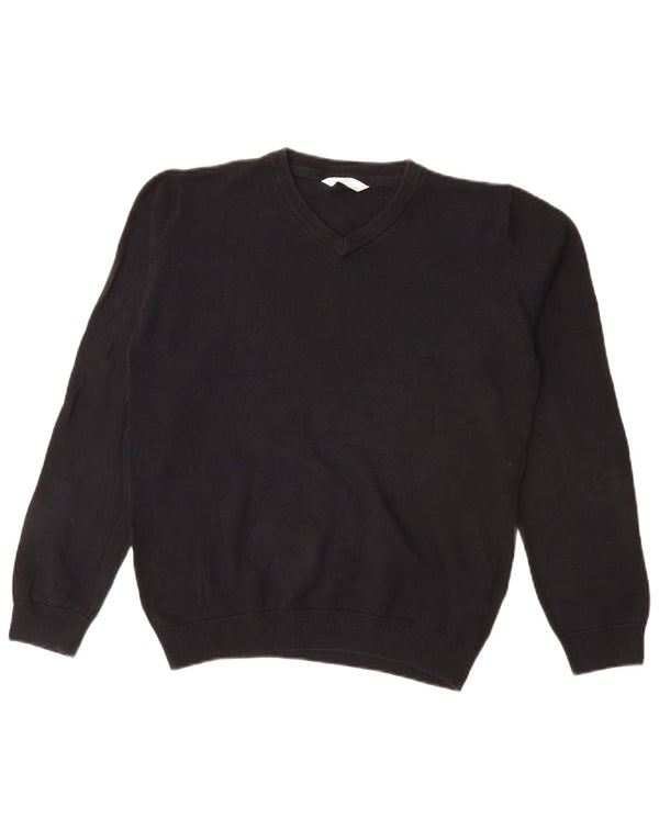 Marks & Spencer Pull col V pour garçon 12-13 ans Noir Coton