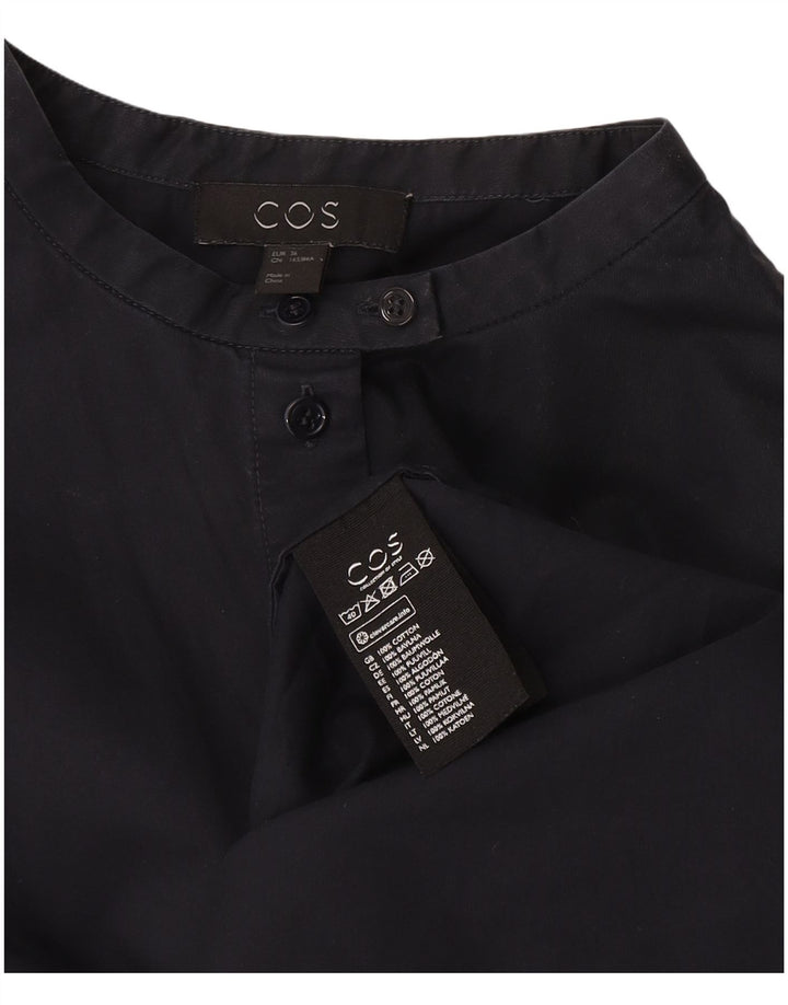 Cos Robe chemise surdimensionnée pour femme EU 36 Petit coton bleu marine
