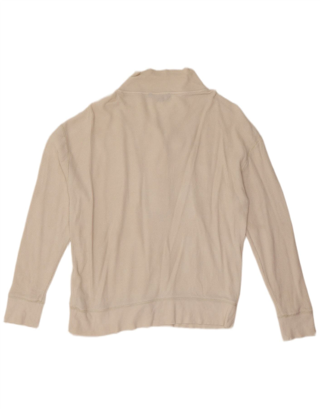Ralph Lauren Sweat-shirt à col boutonné pour femme UK 14 en coton blanc moyen