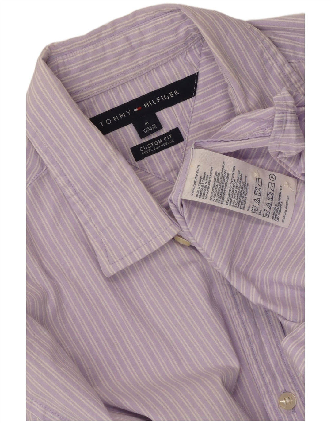 Tommy Hilfiger Chemise sur mesure pour homme en coton rayé violet moyen