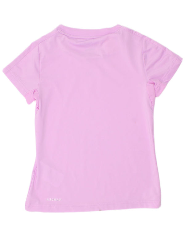 Adidas Filles Aeroready T-Shirt Top 7-8 ans Violet Polyester