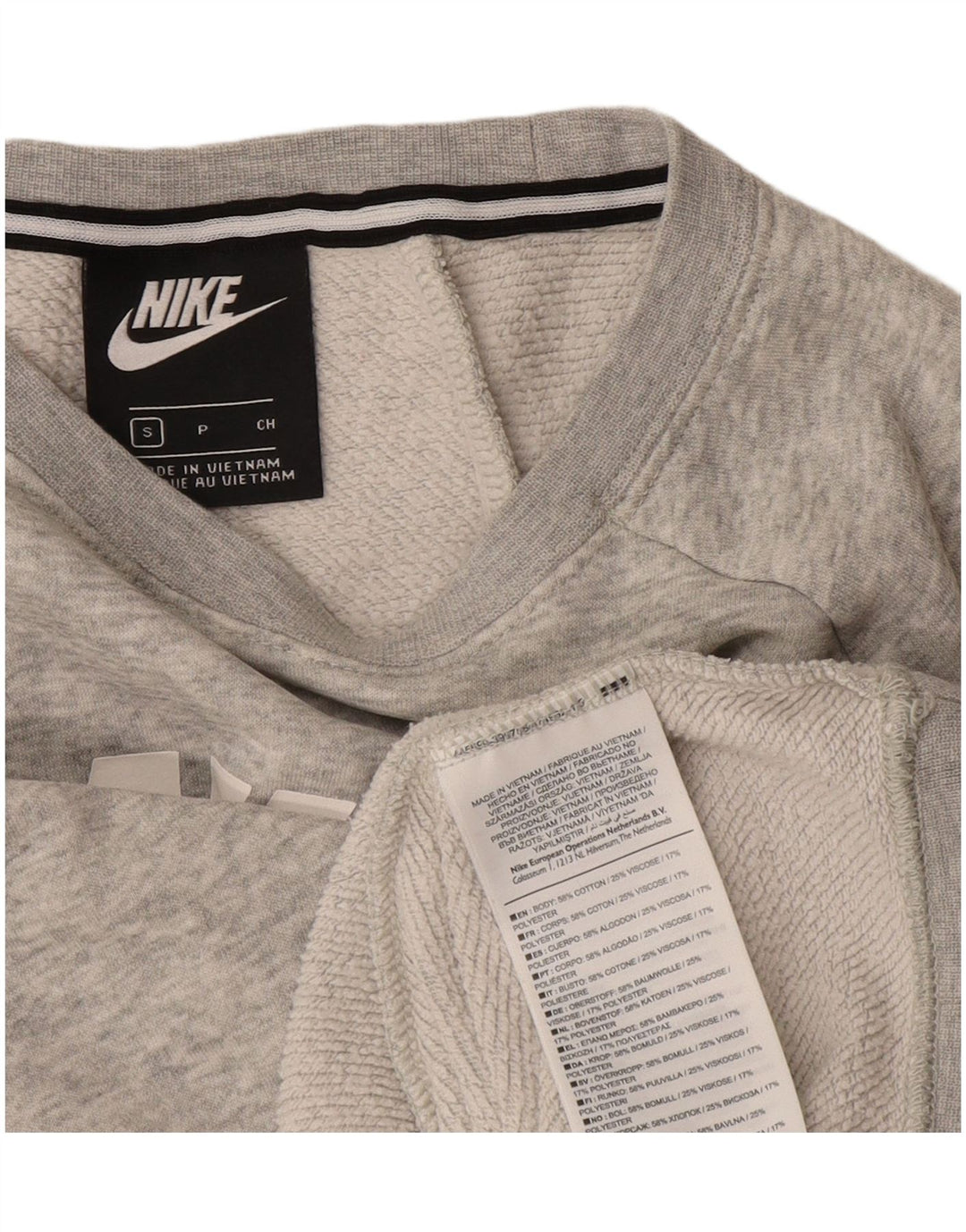 Nike Sweat-shirt surdimensionné graphique pour femme UK 10 Petit coton gris