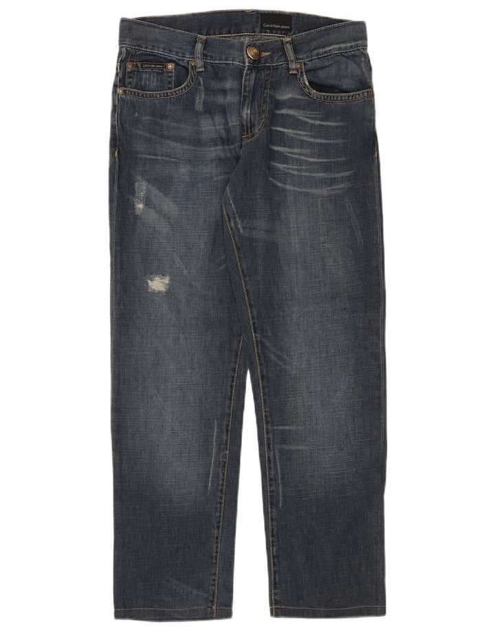 Calvin Klein Jean droit vieilli W31 L28 pour homme en coton bleu