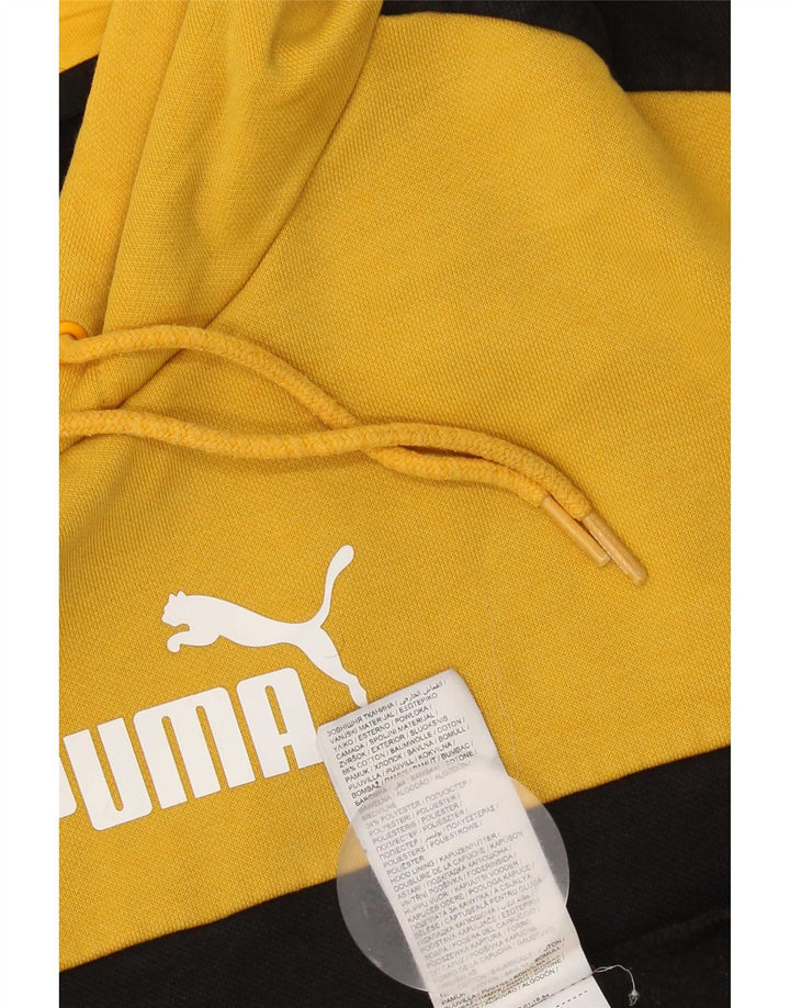 Puma Pull à capuche en coton color block homme jaune moyen