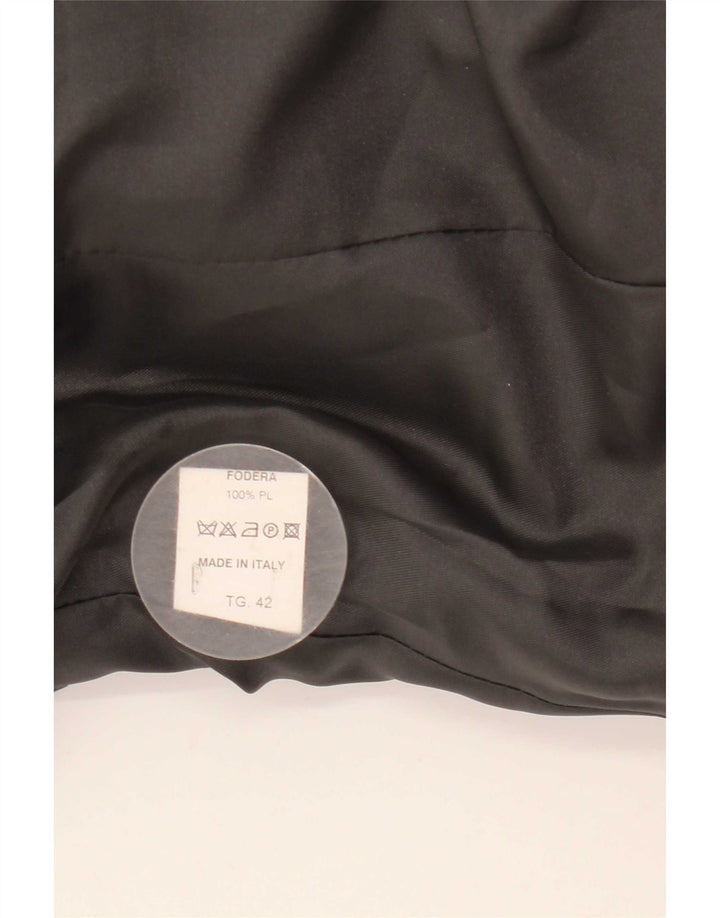 vintage Femme Double Breasted Coat IT 42 Laine Gris Moyen