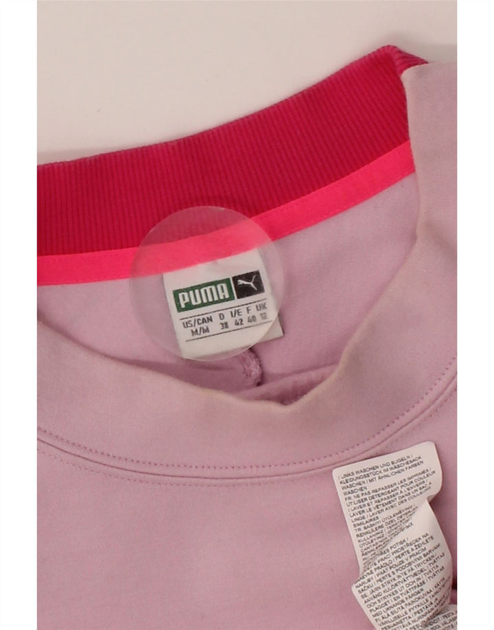 PUMA Womens Oversized Graphic Sweatshirt Jumper UK 12 Medium Pink Cotton Vintage Puma and Second-Hand Puma from Messina Hembry 