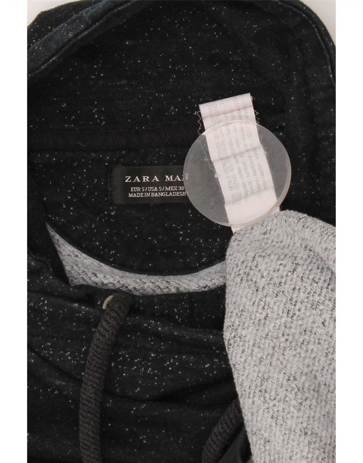 Zara Homme Sweatshirt Jumper Small Bleu Marine Moucheté Coton