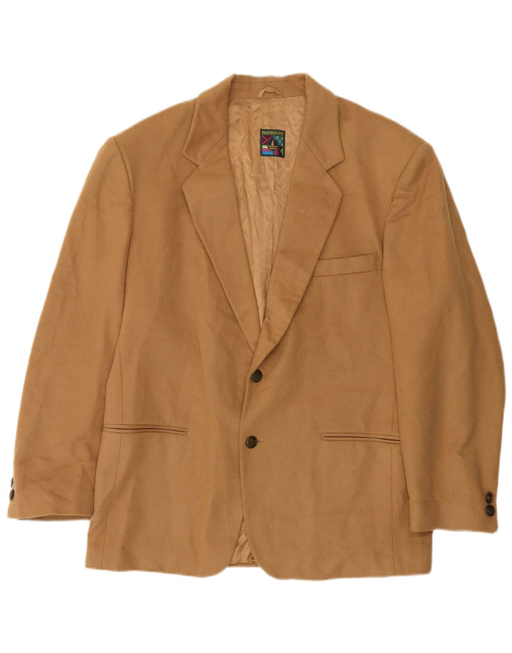Navigare Veste Blazer 2 Boutons Homme UK 40 Grande Laine Beige