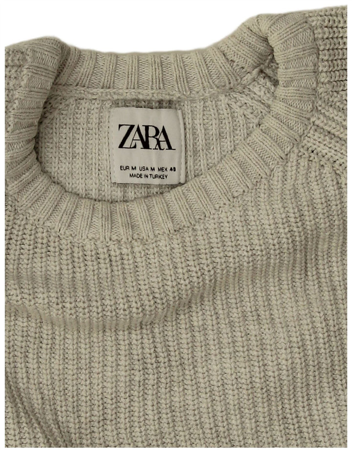 Zara Pull Col Bateau Homme Gris Moyen